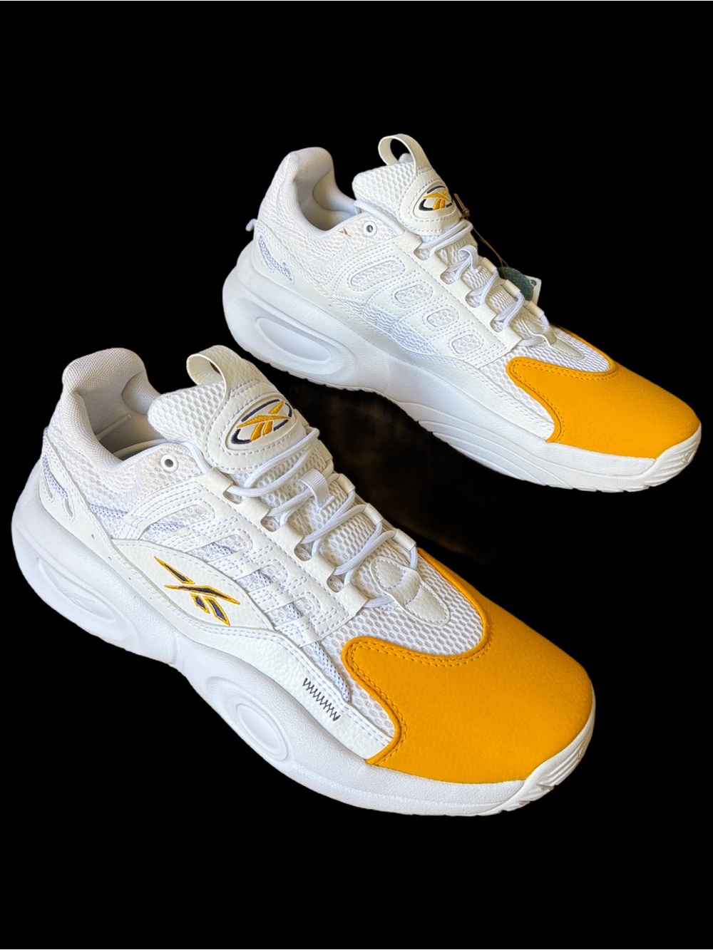 Reebok A.I. SOLUTION Mid White & Yellow Athletic Sneakers *NEW* men’s size 11 🦅 - Picture 3 of 15